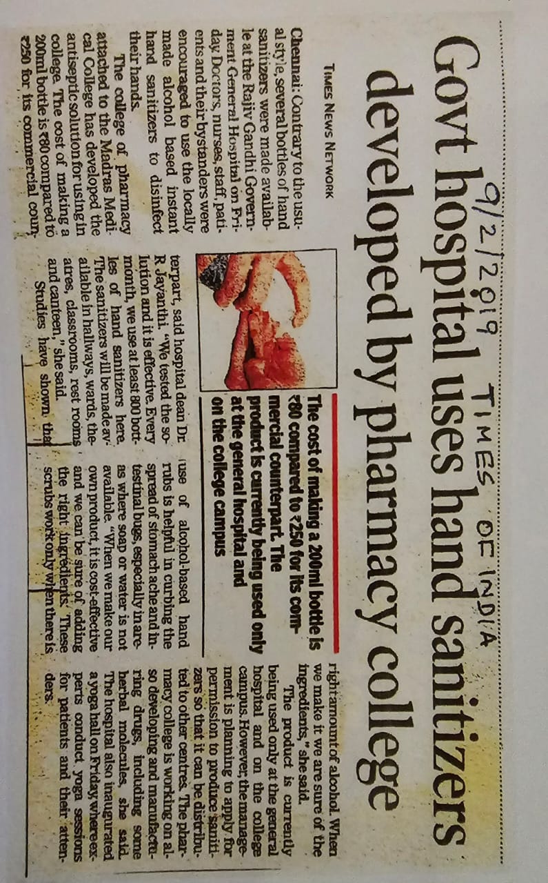 Hand sanitizers developed by Government