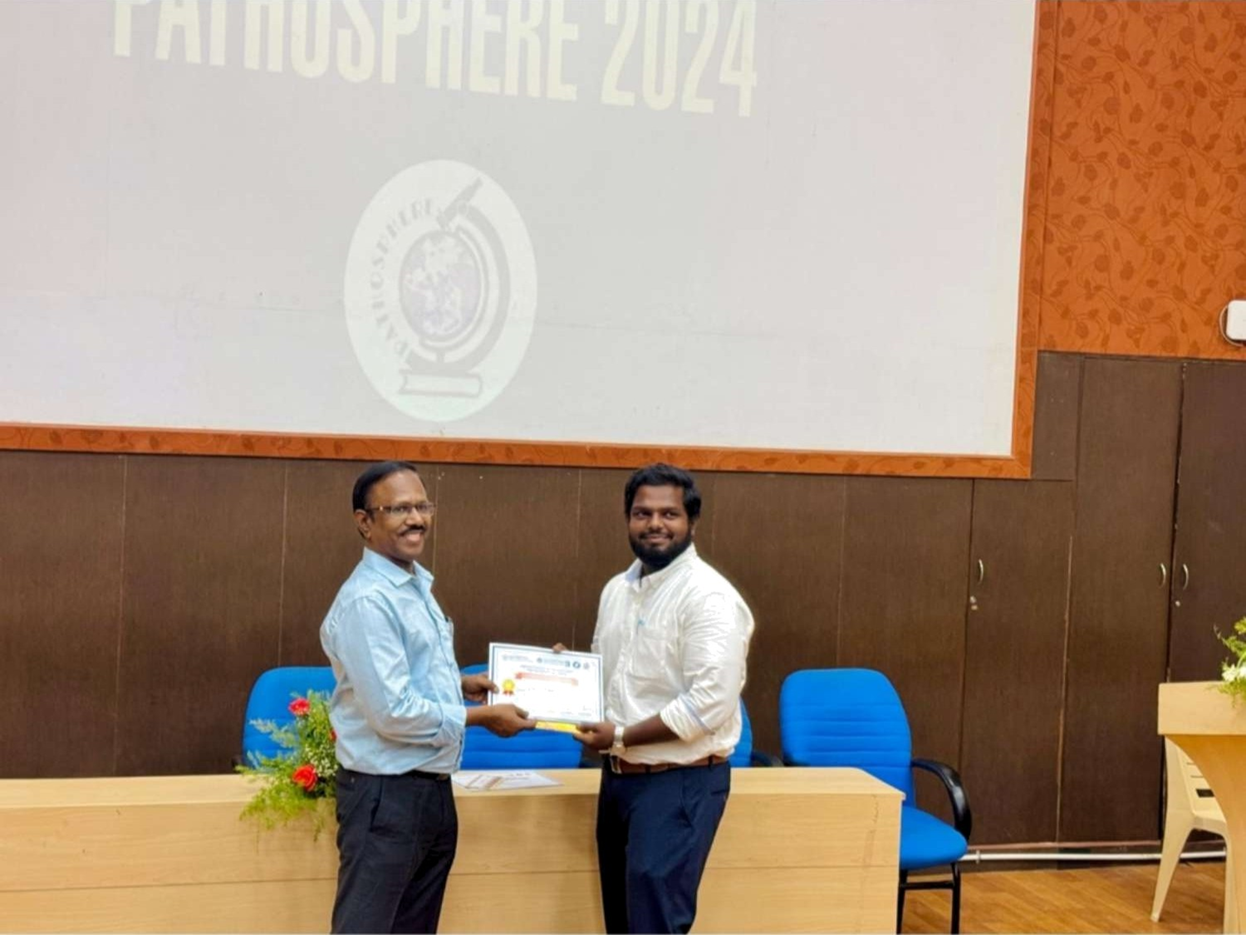 Dr. M. Dawood Basha First prize in paper presentation at PATHOSPHERE-2024(saveetha medical college)